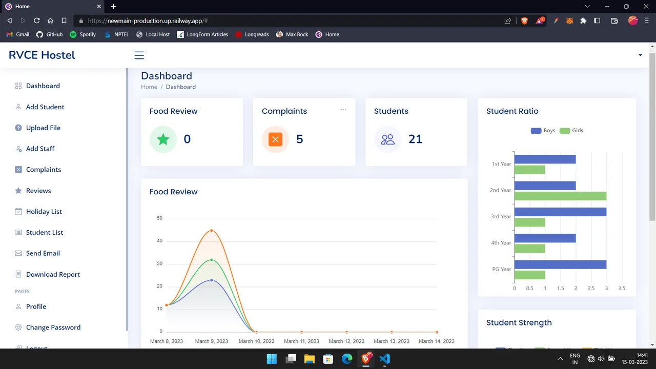 Hostel Automation System screenshot